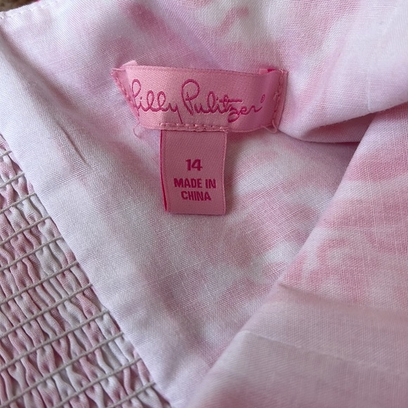LILLY PULITZER Girls Pink Dress Lace Trim Sweetheart Neckline 14 - Picture 11 of 13